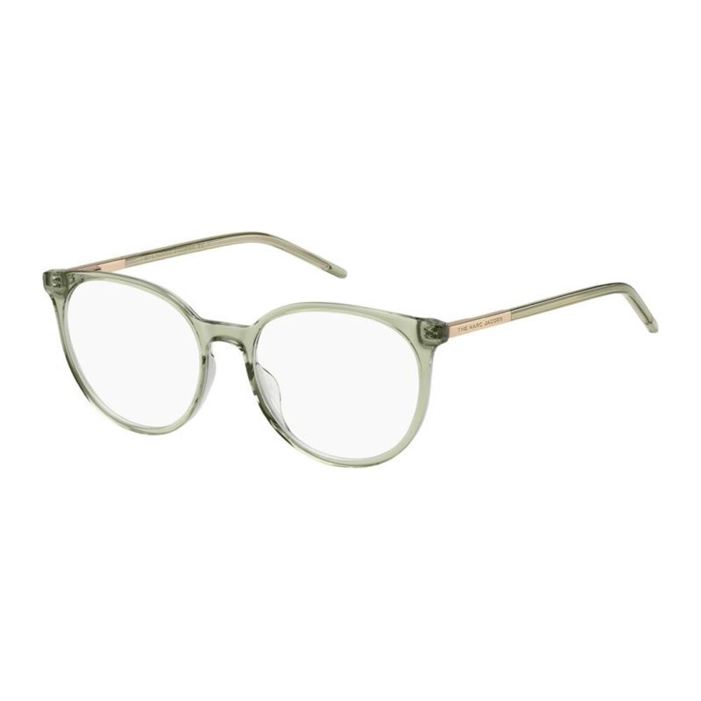 Marc Jacobs Eyeglasses Round Full Rim, Shiny Transparent Green Frame and Clear